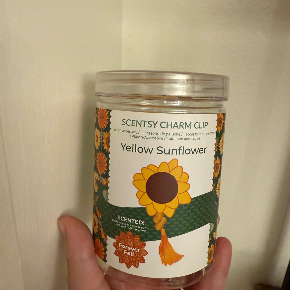 Scentsy Yellow Sunflower Scented Charm Clip